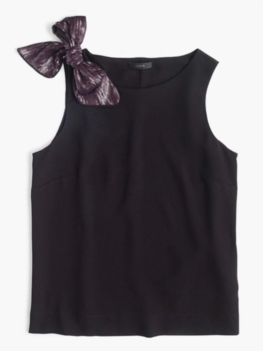 J crew drapery black top with bow on shoulder - size 00